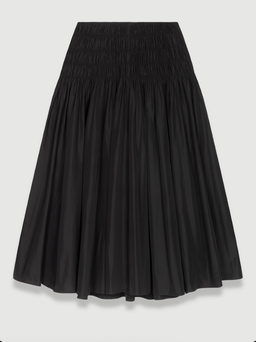Maje Black Maxi Skirt with Smocked Waist